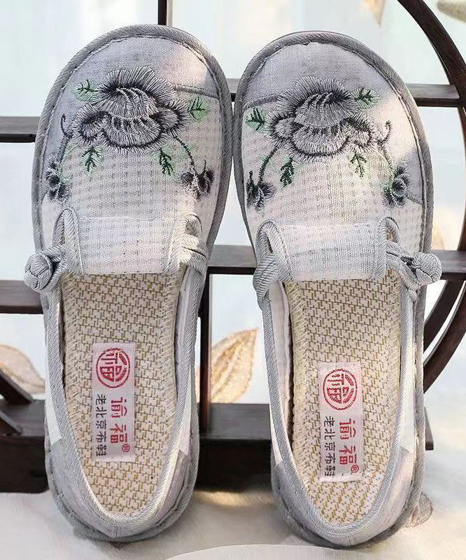 Bestickte Schuhe Atmungsaktive Frauen Flache Rote Mesh Füße