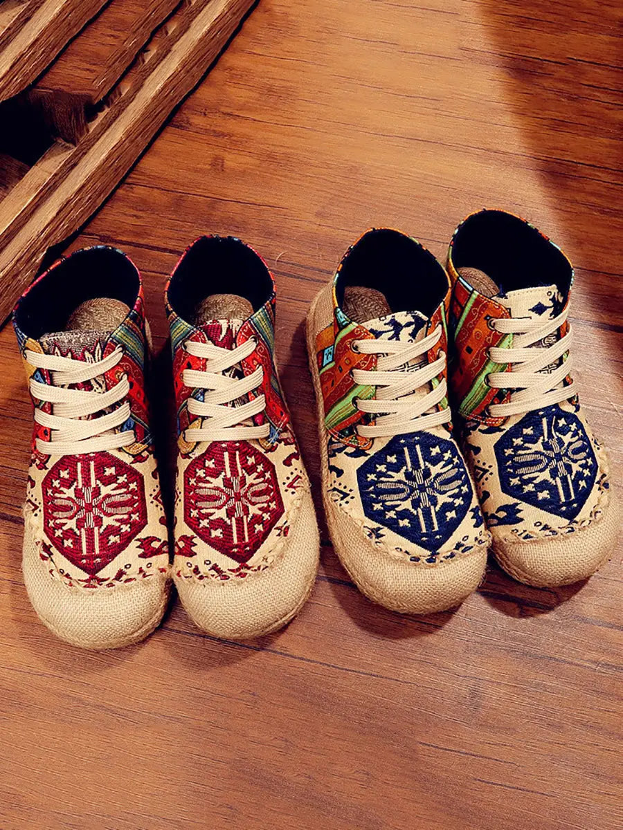 Women Ethnic Spliced Linen Embroidery Shoes Ada Fashion