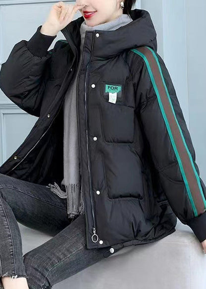 Damen Grüne Kapuzenjacke mit Reißverschlusstaschen und feiner Baumwollefüllung, Winter TD037