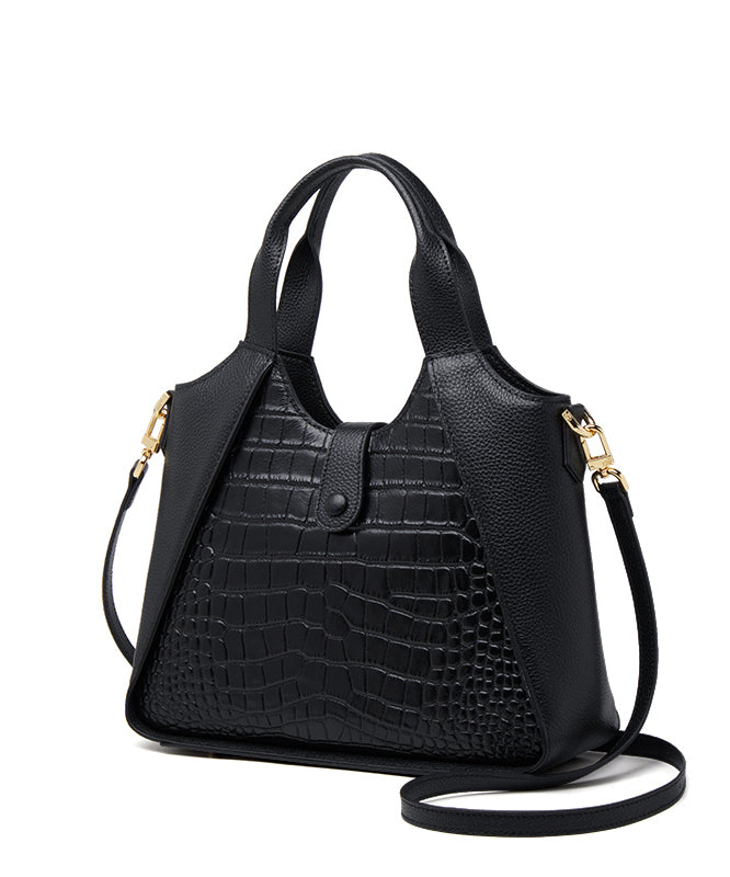 Calf Grey Leather Patchwork Women Durable Bag Tote