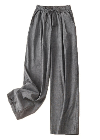 Pantalon kaki en lin pour femme, taille élastique, printemps