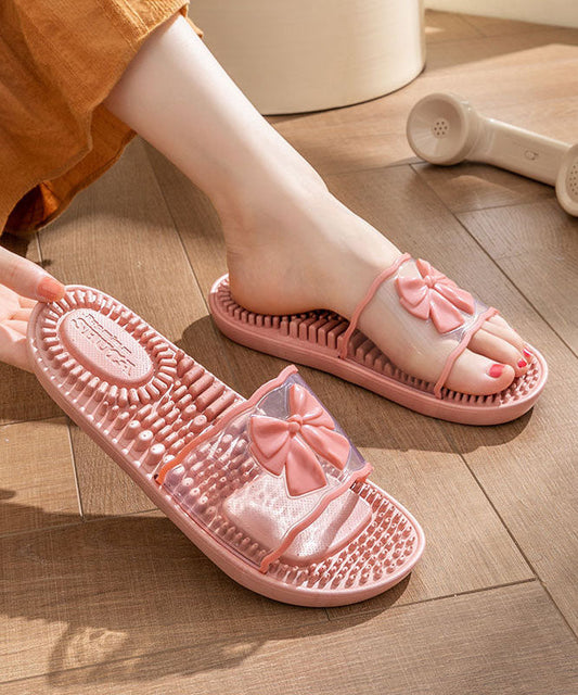 Women Pink Comfy Slippers Shoes Peep Toe AA022