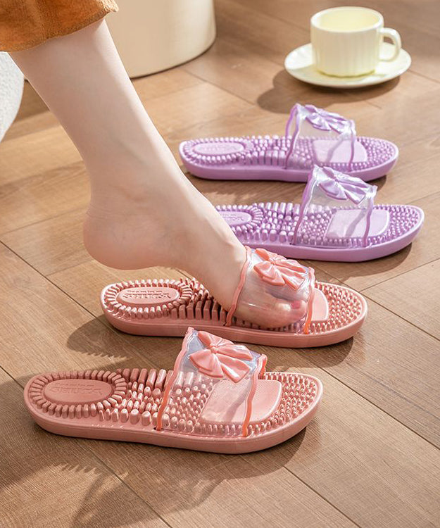 Women Pink Comfy Slippers Shoes Peep Toe AA022