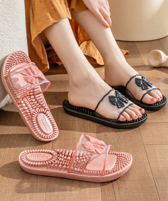 Women Pink Comfy Slippers Shoes Peep Toe AA022