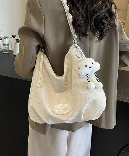 Sacs à bandoulière en cuir de veau blanc pour femme, résistants