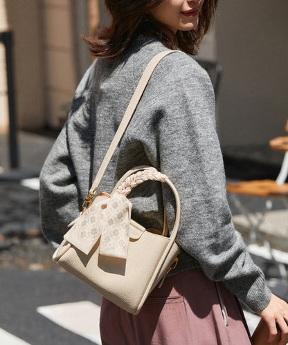 Sac à main polyvalent en similicuir blanc pour femme