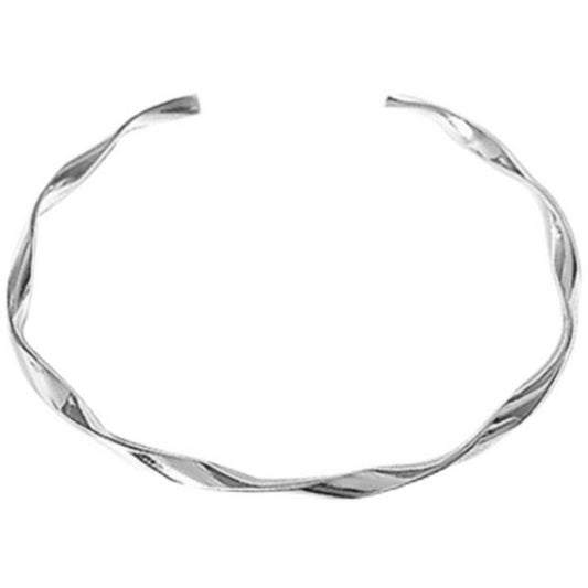 Bangle Open Silver Twisted Sterling