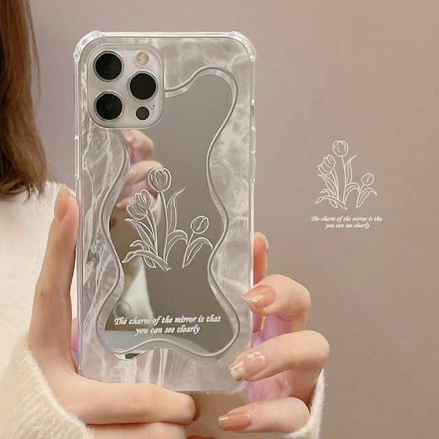 Mirrored Case Phone Flower