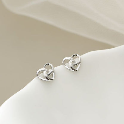 Silver Sterling Heart Earring Stud