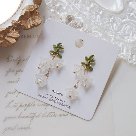Flower Earring Drop Clip-On /
