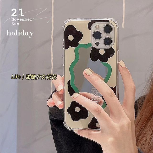 Floral Phone Mirrored Case