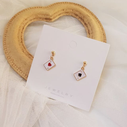 / Poker Clip-On Earring Drop