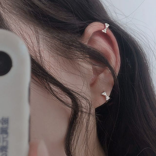 Rhinestone Bow Ear Cuff