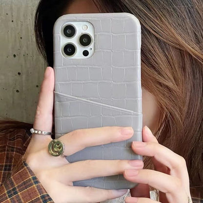 Faux Holder Phone Leather Card Case