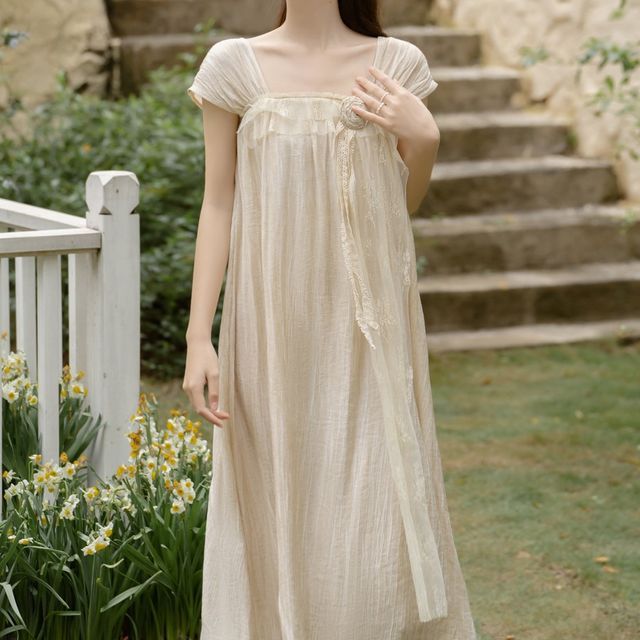 Light Jacket / Sleeveless Midi A-Line Dress / Set