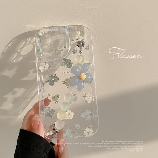 Phone Strap Case Transparent Floral