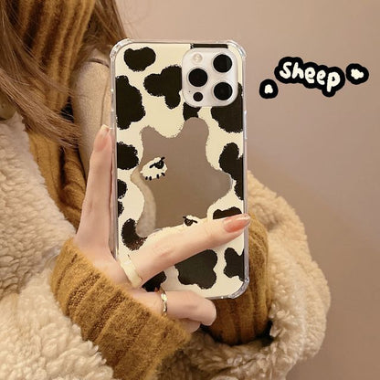 Milk Case Cow Print Phone Mirrored