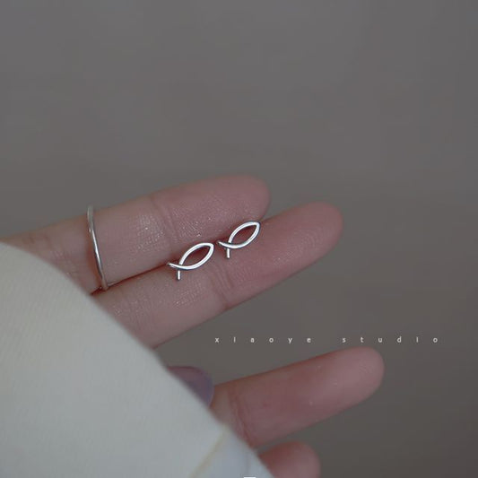 Earring Silver Sterling Fish