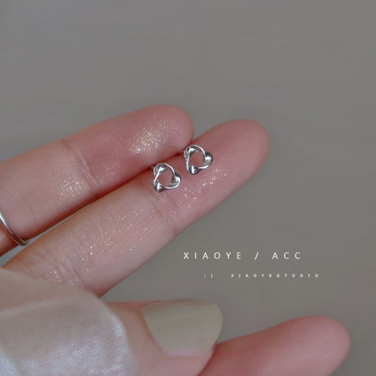 Sterling Triangle Twisted Silver Earring