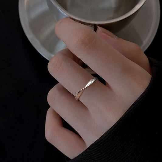 Silver Sterling Ring Twisted Open