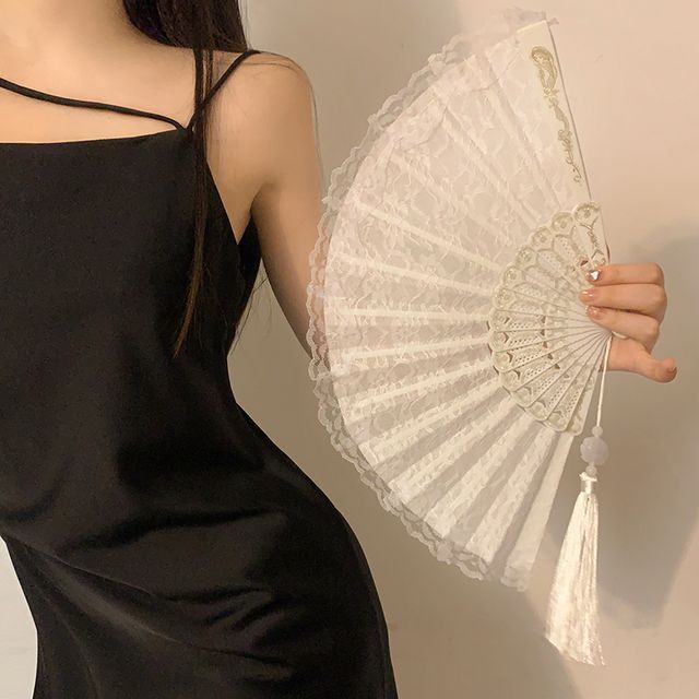 / Hand Chinese Fan Character Traditional Scrunchie