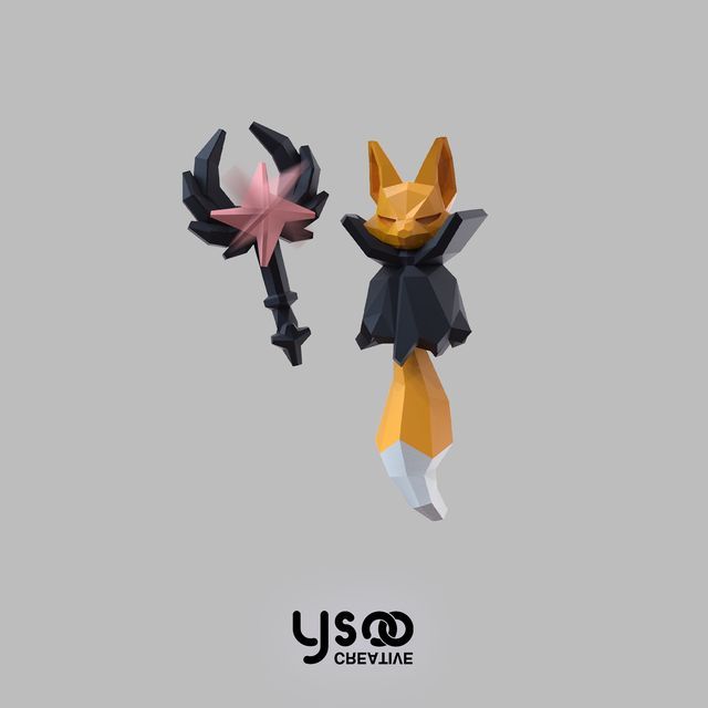Halloween Magic Fox Staff Earring