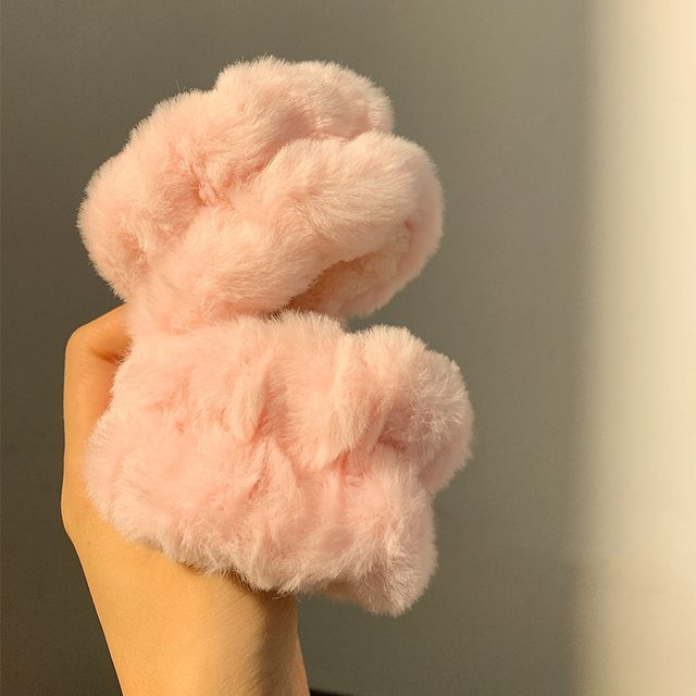 Band Chenille Headband Hair Wrist Tie / Peach