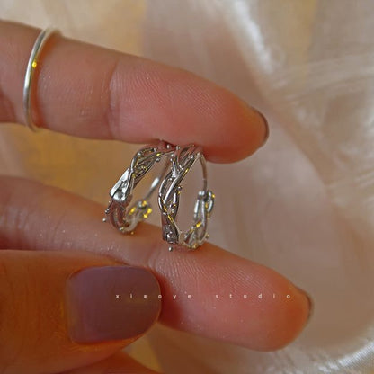 Earring Hoop Sterling Silver Thorn