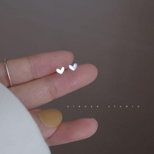 Silver Earring Stud Heart