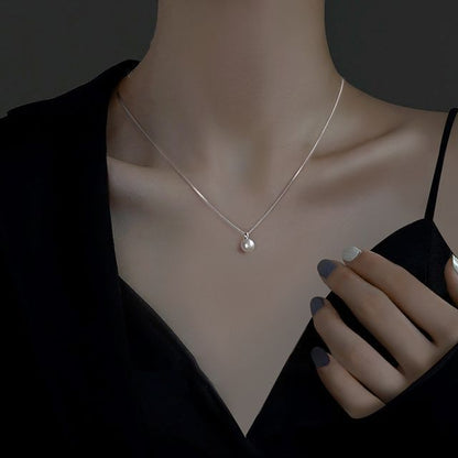 Necklace Pearl Faux Pendant Alloy