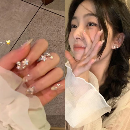 Pearl Cuff Star Faux Ear Alloy Rhinestone