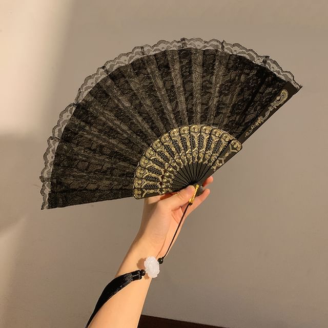 Designs) Hand Fan (Various Foldable Lace