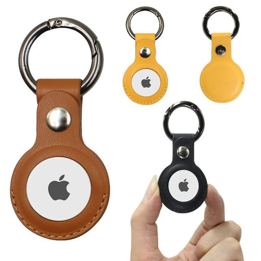 Faux AirTag Leather Keyring Holder