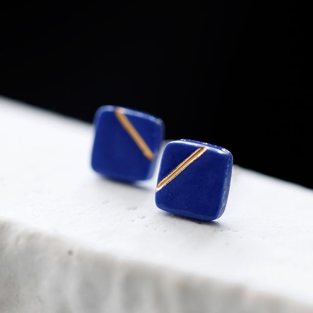 Square Stud Earring Ceramic