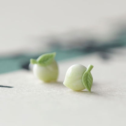 Peach Ceramic Earring Stud