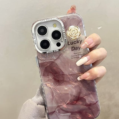 Floral Print Marble Case Phone