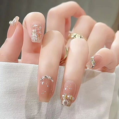 Faux ongles à coller avec perles