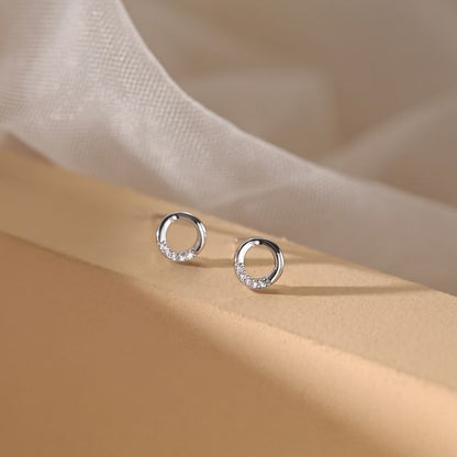 Stud Rhinestone Sterling Geometric Silver (Various Designs) Earring
