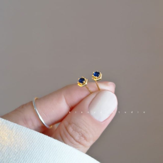 Stud Sterling Earring Rhinestone Silver