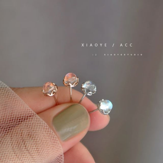 Stud Faux Earring Silver Sterling Gemstone