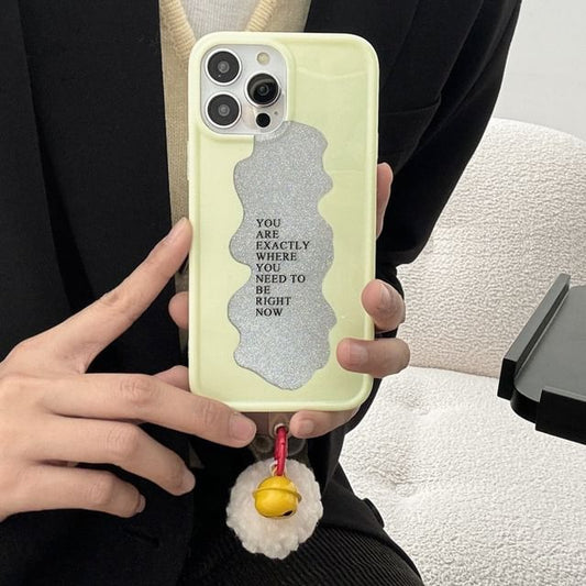 Lettering Pom Phone Bell Case