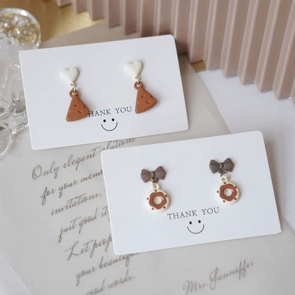Cheese Earring Alloy Donut / Drop