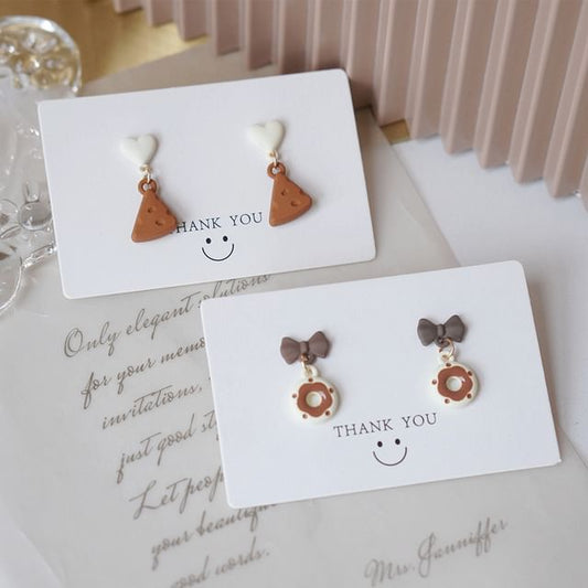 Cheese Earring Alloy Donut / Drop