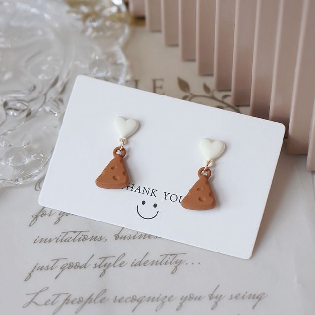 Cheese Earring Alloy Donut / Drop