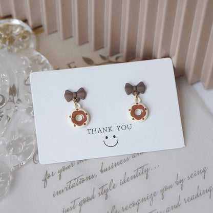 Cheese Earring Alloy Donut / Drop