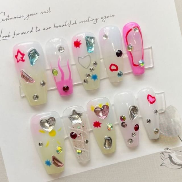 Strass-Press-On-Nägel