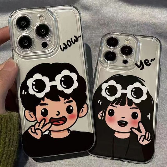 Coque de téléphone assortie à motif de dessin animé pour couple