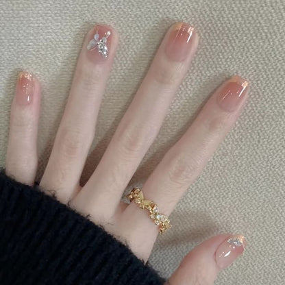 Ongles à pression dégradés papillon