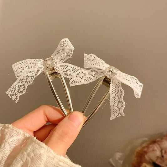 Clip Set Lace Bow / Hair