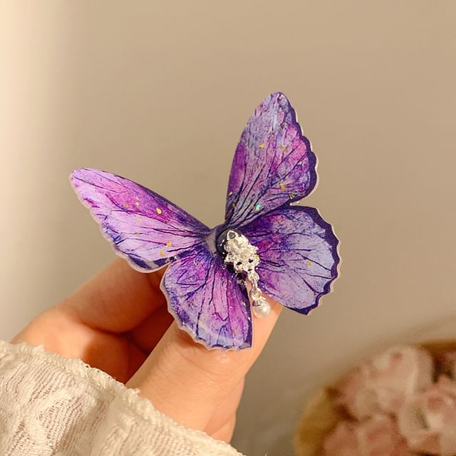 Rhinestone Hair Set / Butterfly Clip